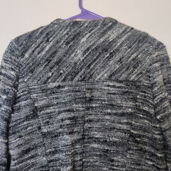 Isabel Marant Wool Alpaca Blend Gray Tweed Cropped Blazer Jacket Small Old Money - Picture 7 of 12